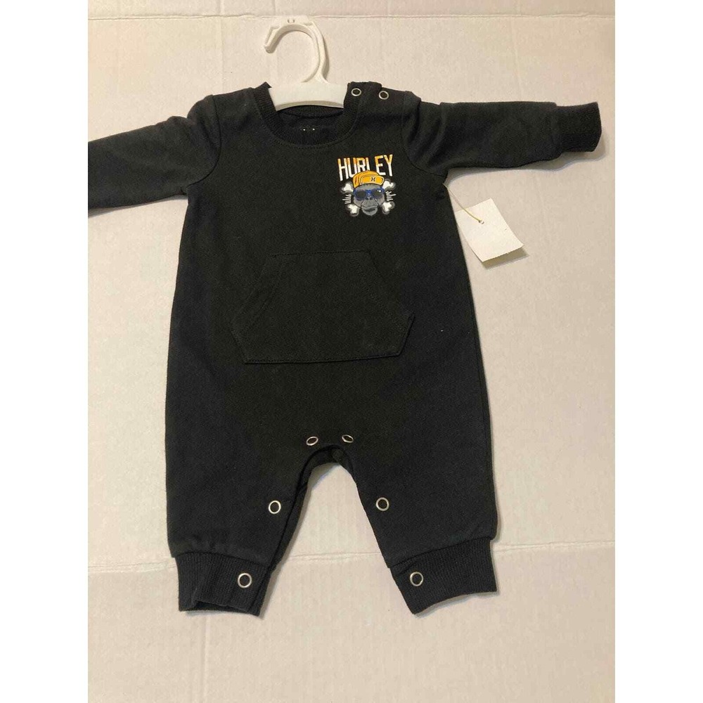 Hurley Infant Romper Size 3M We Run This‎ Beach Black